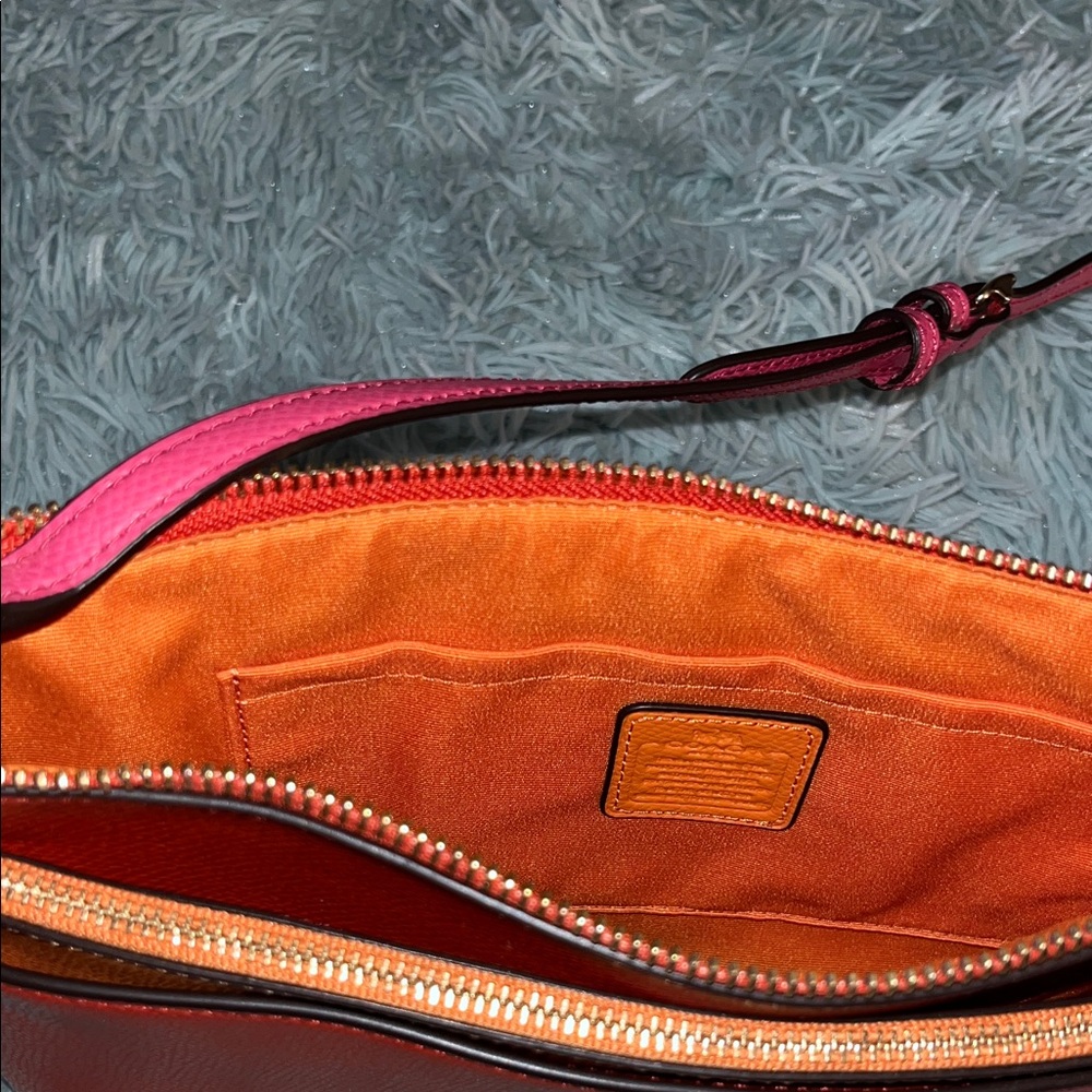 COACH STUNNING ORANGE/ PINK NWT CROSSBODY BAG - Picture 8 of 13